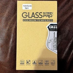 In the box 3 Iphone 11pro max tempered glass screen protectors.